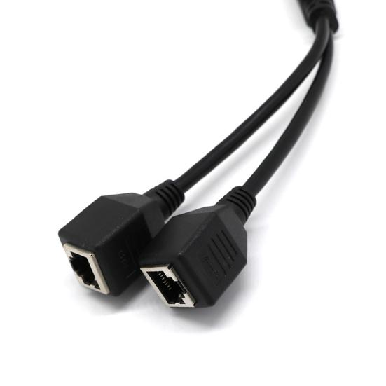 Кабель-адаптер RJ45 (папа) на 2 RJ45 (мама) для интернета, 2-в-1, Plug and Play, медный, сплиттер для домашнего интернета