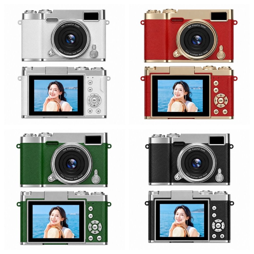 16X Zoom CCD Digital Camera 2.4-inch Screen Retro Camera Portable Compact Digital Camera Student
