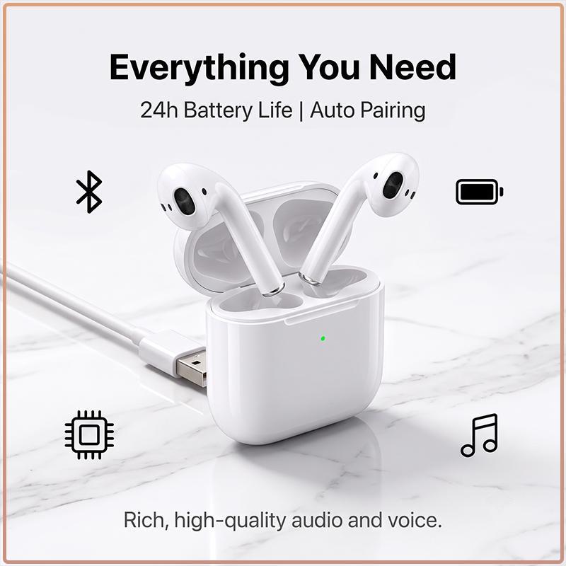 Apple AirPods 2-го поколения True Wireless Наушники с чехлом для беспроводной зарядки
