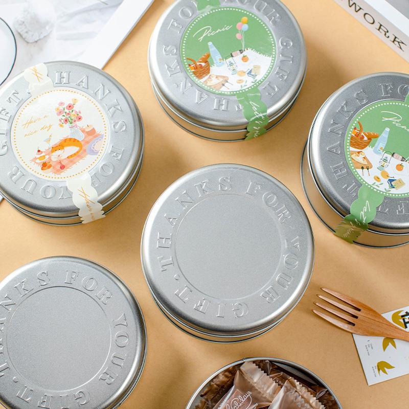 Банки для печенья и конфет Декоративные круглые жестяные коробки Упаковка для шоколадного печенья Банка для свечей Контейнеры для конфет Подарочная коробка