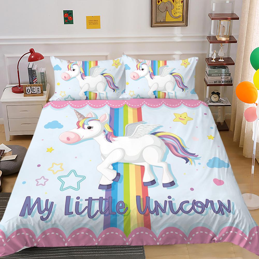 2023 Новый стильный комплект одеяла с подушкой для постельного белья, уникальный дизайн, домашний текстиль, пододеяльник с принтом единорога, комплект для девочек, один пододеяльник