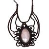 Moonstone Macrame Necklace Handmade Natural Bohemian Gemstone Pendant Crystal