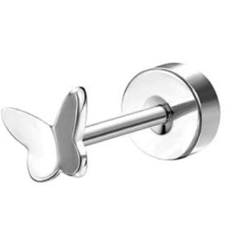 Серьги Bobisty 1 шт. для чувствительных ушей, серьги из хирургической нержавеющей стали для женщин, изящные серьги-гвоздики с плоской застежкой для хряща уха.