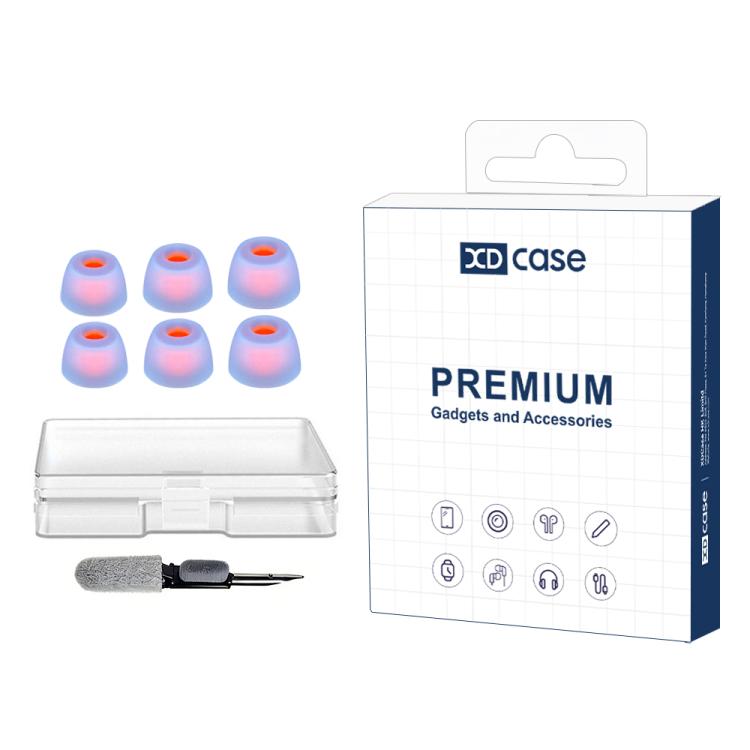 XDcase 3 пары сменных силиконовых амбушюр, размеры S/M/L, щетка для чистки (цвет случайный)