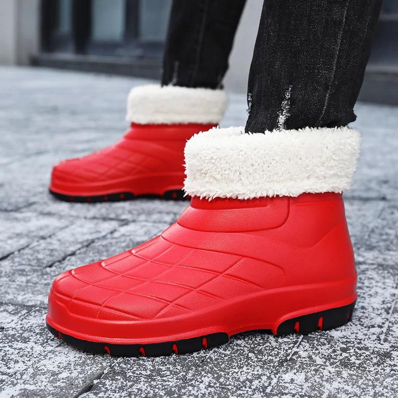 Зимняя минималистская защитная обувь для мужчин и женщин, популярная универсальная двухцветная пара высоких зимних ботинок, дождевая обувь