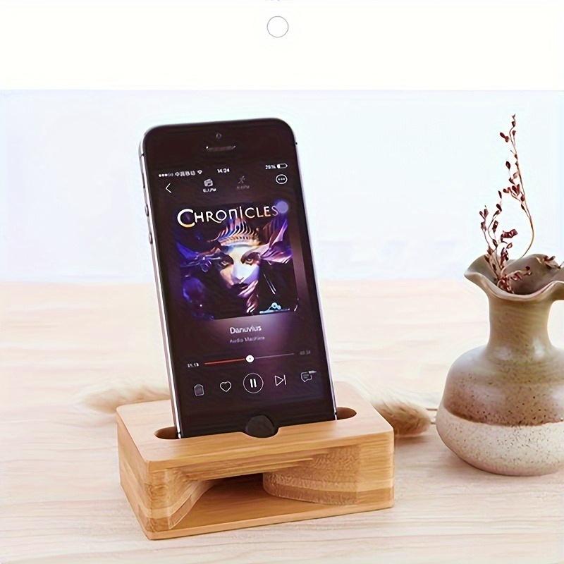 Деревянная подставка для смартфона с акустическим усилением, Универсальный настольный держатель для телефона с улучшением звука, Деревянная док-станция-динамик для телефона
