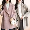 Шерстяное пальто, элегантные пальто и куртки, женские новые осенне-зимние куртки, женские офисные женские плащи с длинными рукавами в корейском стиле