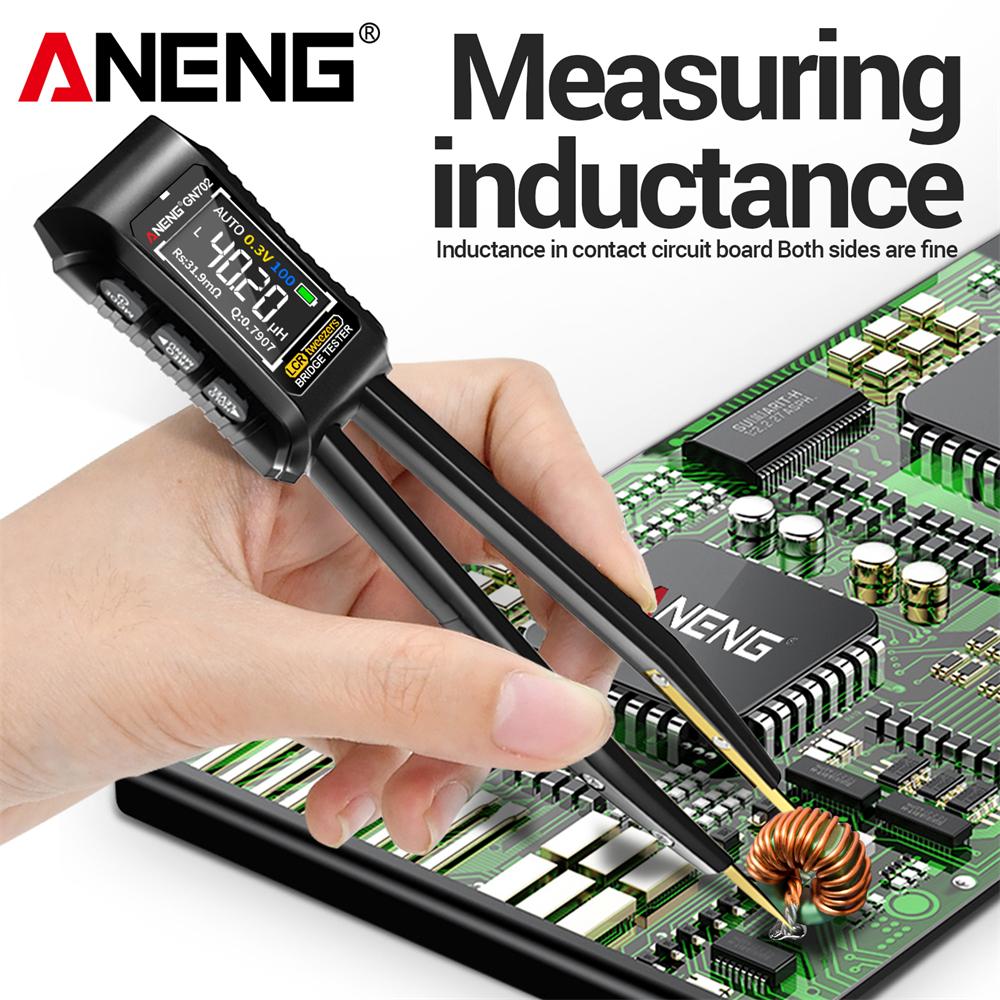 ANENG GN702 Перезаряжаемый Тестер Индуктивность Напряжение Конденсаторы Измерительный Инструмент Детектор Профессиональный Умный Мост Пинцет LCR SMD