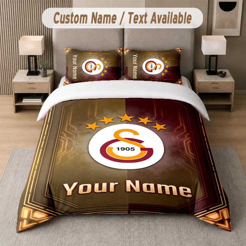 Galatasaray FC Design Bedding Set Custom Text 1 Duvet Cover & 2 Pillow Cases