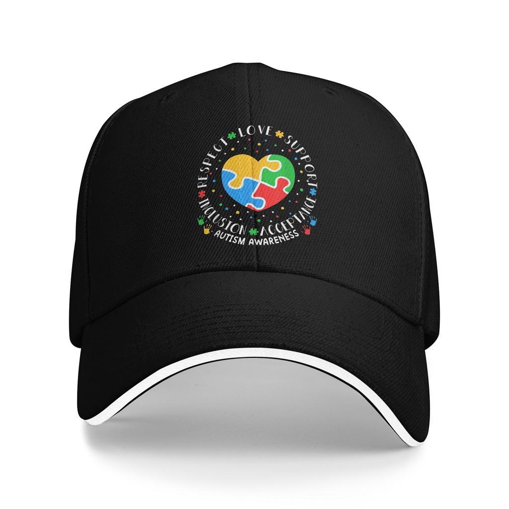 Autism Awareness Respect Love Support Merch Unisex Women Baseball Caps Trucker Hat Retro Daily Headwear Adjustable Snapback Hat