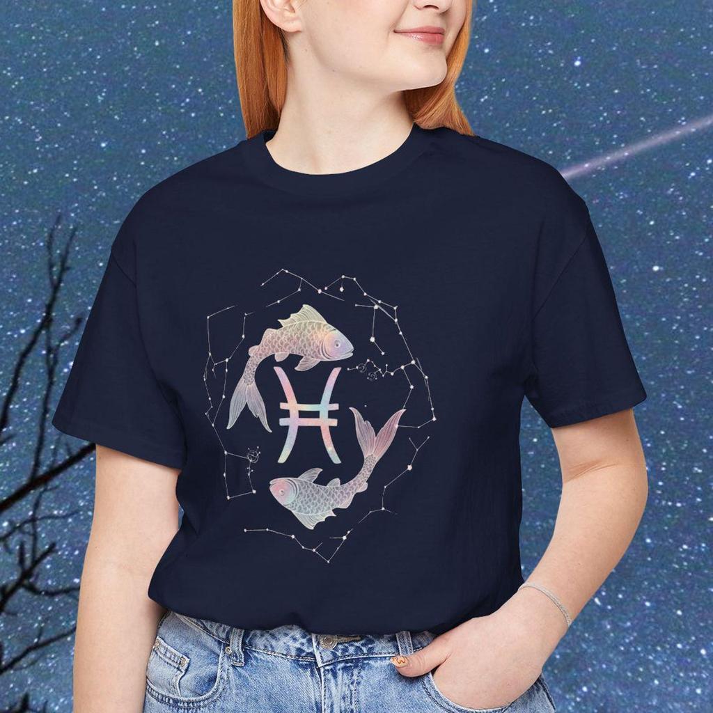 Pisces Zodiac Sign T shirt, Fish Constellation Tee, Cosmic Horoscope Shirt, Astrology Lover Shirt Gift