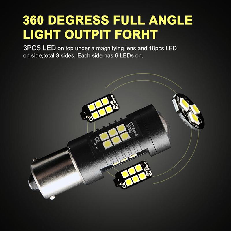 1156 Ba15S P21W 21Smd светодиодные лампы заднего хода для автомобиля 1200Lm белые