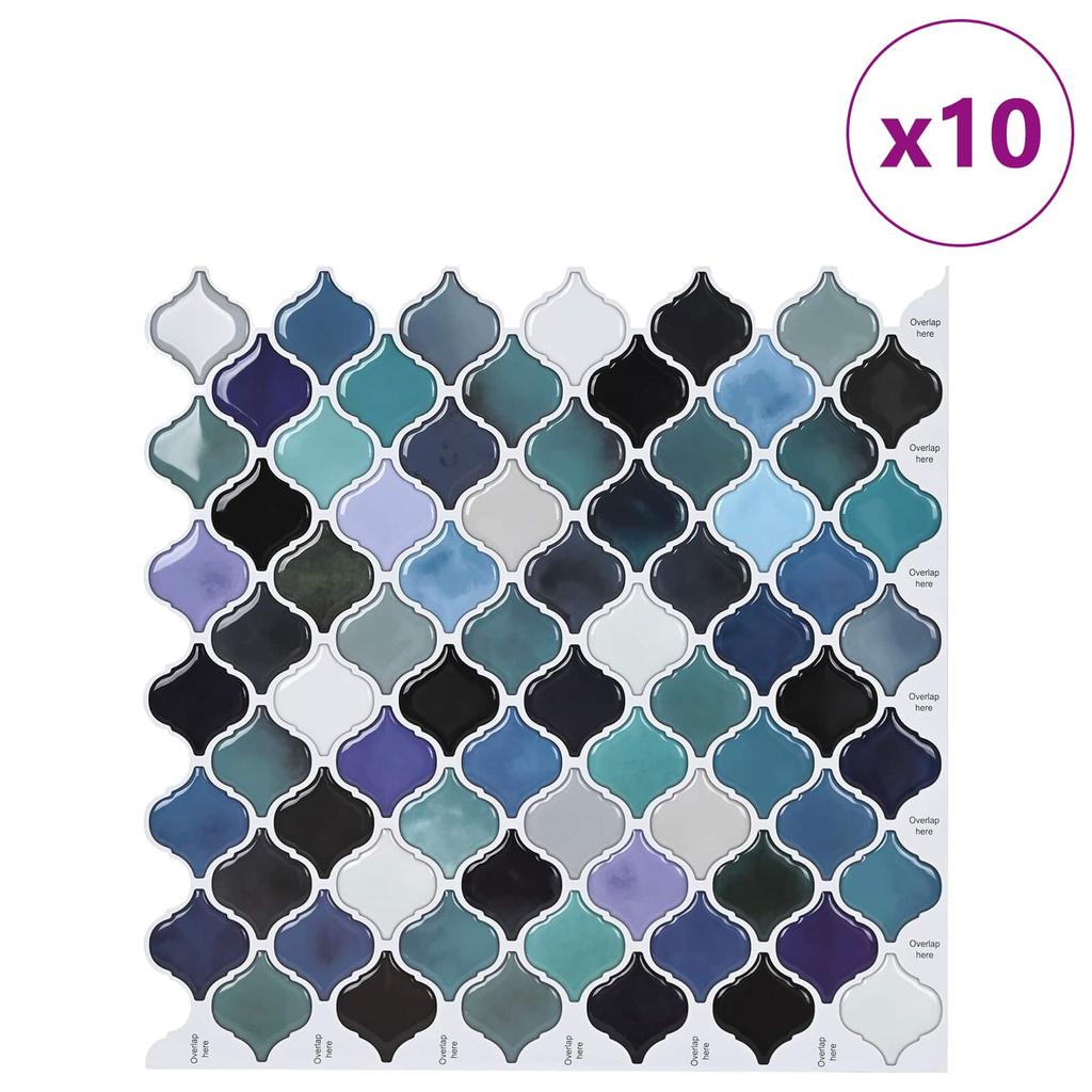 Lantern Tile 10 pcs Teal 27 x 27 cm Polyurethane and PET