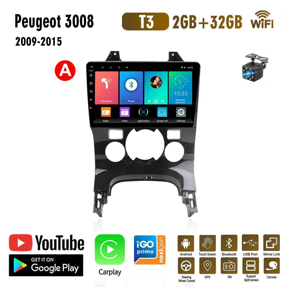 Система GPS-навигации для Peugeot 3008 2009-2015, 2 Din, Android, Wi-Fi, автомобильный мультимедийный плеер, авто стерео, FM-радио, головное устройство 2 + 32 ГБ