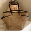 Spring and Summer 2025 New Simple and Fashionable Large-capacity Straw Bag Shoulder Woven Bag Women's Bag Lazy Wind Beach Bag