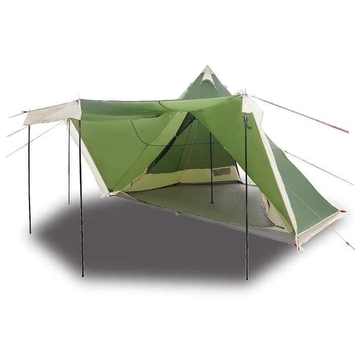VidaXL Family Tent Teepee 8 Person Green Waterproof, Tent, Camping Shelter, Garden Shelter, Camping Tent 4009445