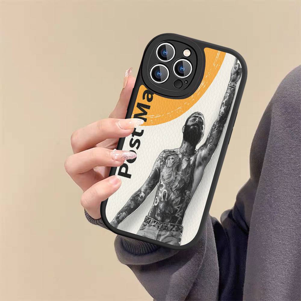 P-post M-Malones певец Для iPhone 16 15 14 16E 13 12 11 Pro Max Plus Телефон Кожаный чехол
