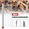 5Pcs Quick Worm Baiting Needle Driller Fishing Tools Pins Hollow Gas Needle Earthworm Hooking