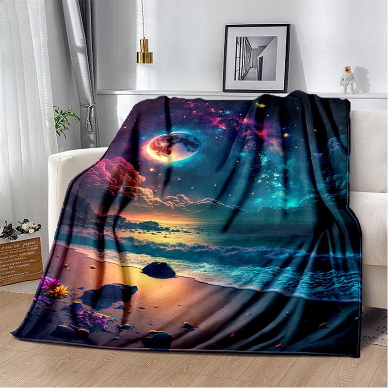 2025 New Style Beauty Colorful Pebble Road Beach Stone Scenery Blanket,Soft Throw Blanket for Home Bedroom Bed Sofa Cover Kids
