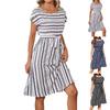 Женские платья Винтажные нерегулярные полосатые платья без рукавов с поясом