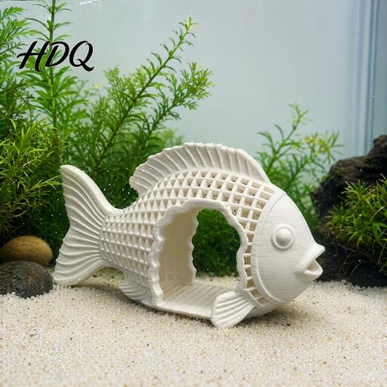 Безопасная для аквариума пещера, 3D-печать, полая форма рыбы, укрытие, декор для нерестовика, убежище, пещера, украшение для петушков, креветок, декорация для ландшафта, улиток