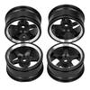 4pcs RC Aluminium Alloy Wheel Rim Hubs for MN86 1 12 RC Crawler Upgrade AccessoriesBlack