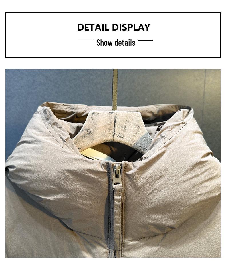 Men's High Loft Down Jacket, Lightweight & Warm, Fleece-Lined Bread Coat, Thickened Winter Outerwear, Couple Style.