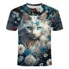 Summer Dresses for Sale 3D Printed Creative Cat Collection with Cute Animal Print T-shirt Unisex