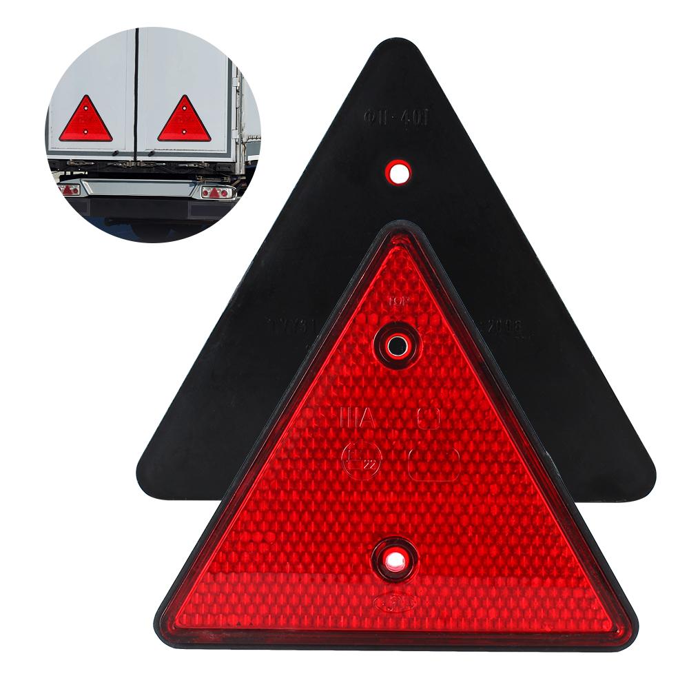 Red Rear Reflectors Triangle Reflective 2PCS Car Accessories Fit for Trailer Motorcycle Caravan Truck Boat