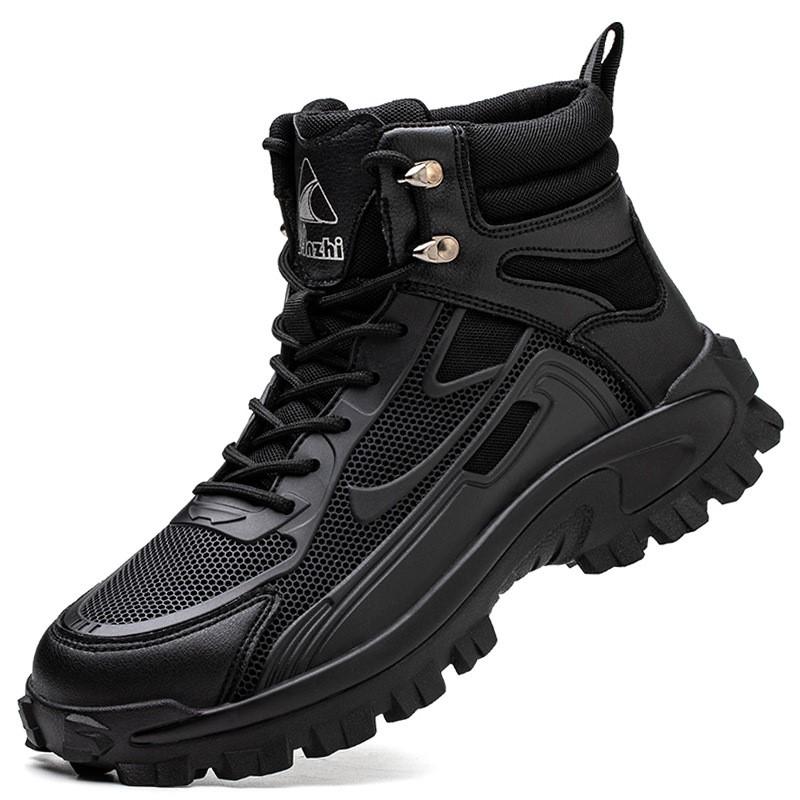 Модные мужские противоударные, противоударные, стальные, защитные ботинки для защиты труда, износостойкие рабочие ботинки для стройплощадки H1003