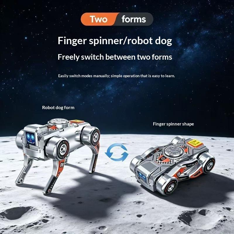 360° Rotating Robot Dog Fidget Gyro Creative Deformed Deformation Design Transforming Robot Dog Fidget Toy Antistress Sensory