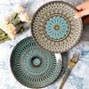 Креативные керамические тарелки в стиле ретро, элитная круглая тарелка для суши, изысканные блюда, обеденная тарелка, бытовая посуда