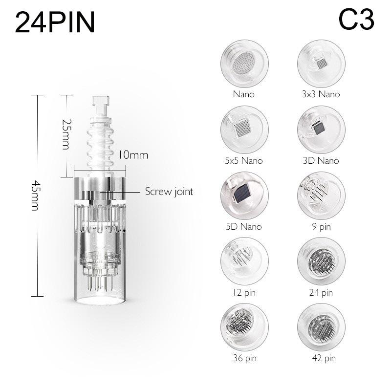 Нано 9 12 24 36 42 Штырька Dr Pen N2 M5 M7 E30 Дерма Пен Игла Картриджи Машина для Микронидлинга Штыковой Замок Сменный Штамп