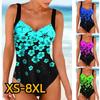 2024 Women High Waist Tankini Summer New Design Printing Swimwear Swimsuit Bikini Bathing Suit Two Piece Set Beach Weart XS-8XL