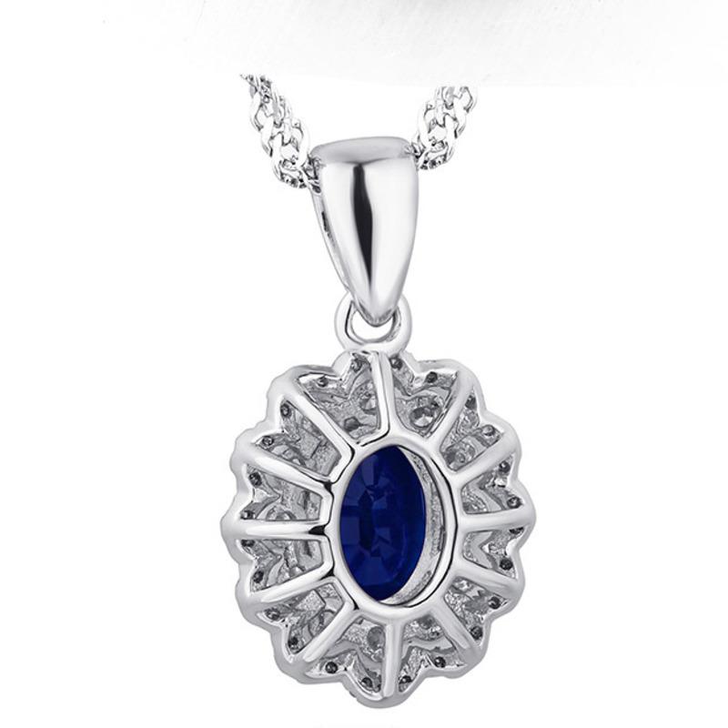 BELLA BOX Роскошный натуральный синий кулон с сокровищами, женский комплект, кольцо с цирконом, женские темпераментные серьги для женщин, комплект ювелирных изделий