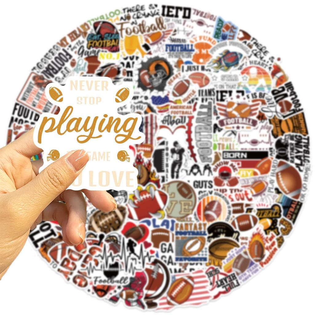 100 Soccer Stickers, American FootballWaterproofDecals, Decals For Luggage, Skateboards, And Helmets