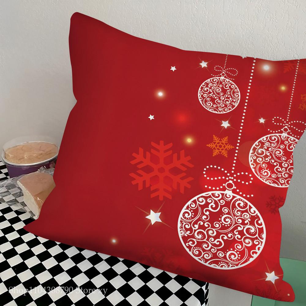 Красная Рождественская Наволочка Модная Квадратная Наволочка Спальня Диван Комната Ins Декор Подушка для Отдыха Чехол 40x40