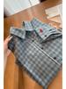 Big Brand Plaid Flannel Shirt with Heart Embroidery & Contrasting Buttons