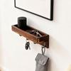 Key Holder Wall Mount Wooden Hanger with Hooks and Mail Organizer Letter