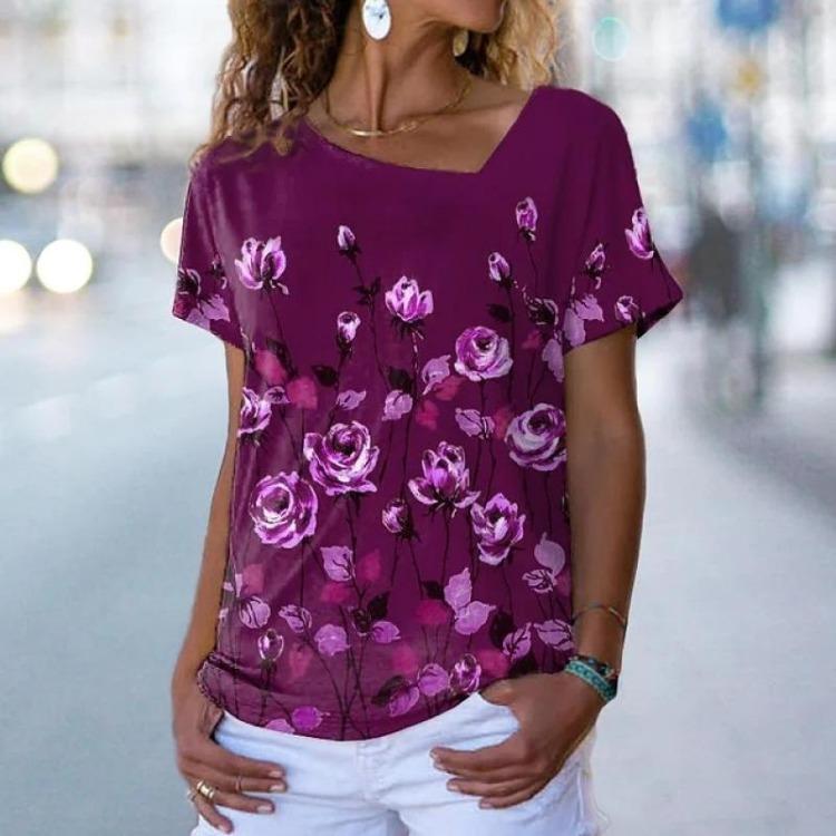 Женская повседневная свободная футболка с V-образным вырезом и коротким рукавом в стиле Харадзюку с принтом в мелкий горошек, пуловер, модная футболка для леди