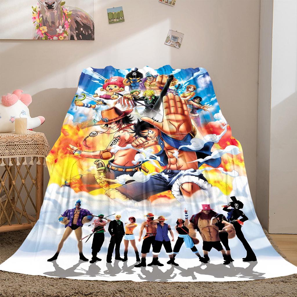 Nami Luffy Zoro Sanji Luxury Flannel Lightweight Blanket Home Decor Sofa Bed Travel Cover Family Gift LXR154