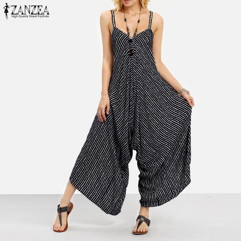 Luxurious Long Black Rompers Womens Jumpsuit Sexy Strapless Casual Striped Loose Overalls