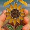 Sunflower Sea Sunflower Xmas Tree Hanging Decor Glass Ornament Handmade Acrylic Rustic Vintage Suncatcher Living Farmhouse