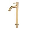 304 Faucet Home Brushed Gold Stainless Steel Basin Faucet Bathroom Cold Water Faucet Deck Mounted Bathroom Vessel Sink
