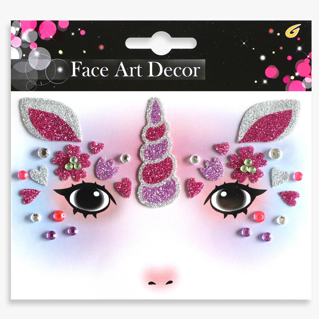 Glitter Face Art Stickers, Self-Adhesive Face Decor Decals for Halloween, Carnival, Festival and Party Makeup