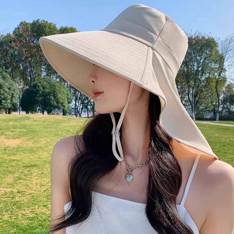 1 шт. Шаль с большими полями, дышащая шляпа, солнцезащитный козырек из полиэстера, ветрозащитная шляпа, защита от солнца, многоцветная