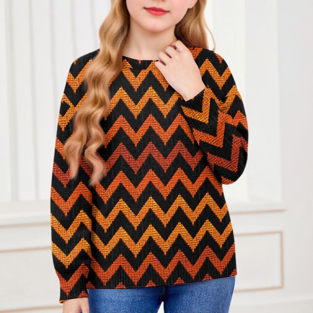 Толстовки на Хэллоуин для детей, мальчиков и девочек, вязаный свитер, милая рубашка, осенние пуловеры с круглым вырезом