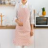 Cute Japanese Style Polka Dot Apron: Breathable, Hanging Neck, Waterproof & Oil-Proof for Kitchen.