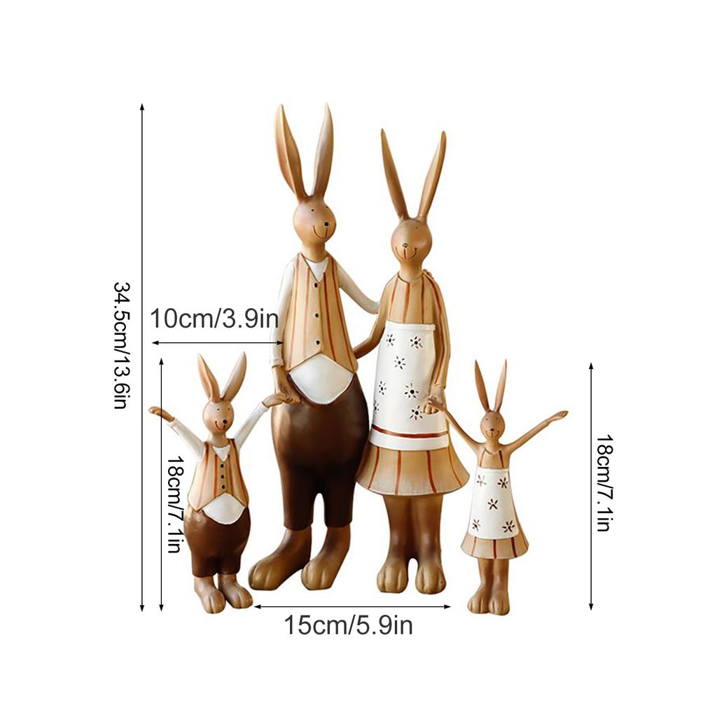 Статуя кролика, смоляное покрытие, милый винтажный вид, яркая прозрачная текстура, украшение для садового кролика
