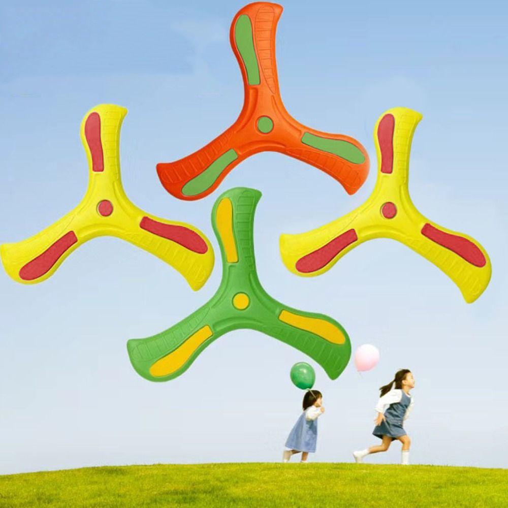 Soft Children Boomerang Interactive Spinner Three-Bladed Three-leaf Cross Flying Disc  Outdoor Toys